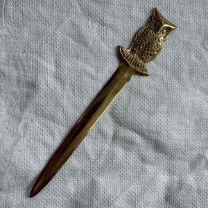 Vintage Brass Letter Opener Owl